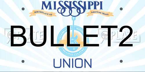 BULLET2 Mississippi License Plate