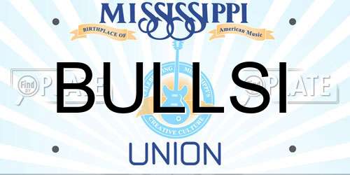 BULLSI Mississippi License Plate