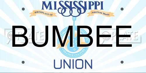 BUMBEE Mississippi License Plate