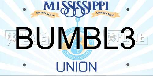 BUMBL3 Mississippi License Plate