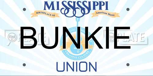 BUNKIE Mississippi License Plate