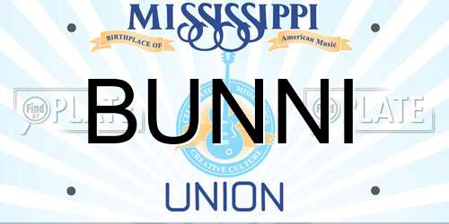 BUNNI Mississippi License Plate