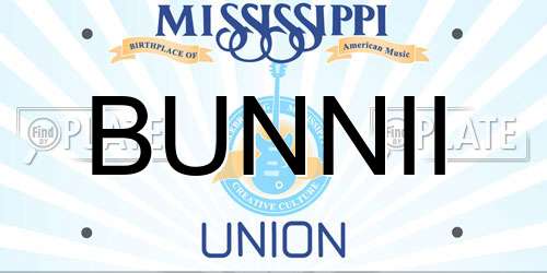 BUNNII Mississippi License Plate