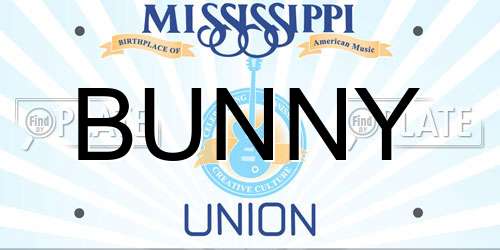 BUNNY Mississippi License Plate