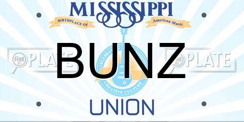 BUNZ Mississippi License Plate