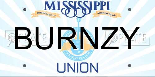 BURNZY Mississippi License Plate