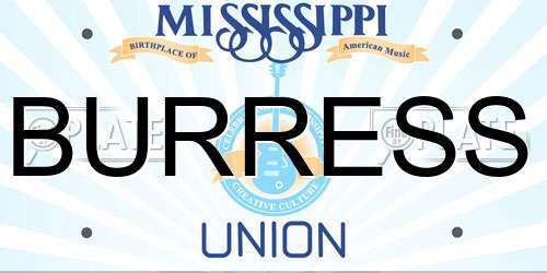 BURRESS Mississippi License Plate