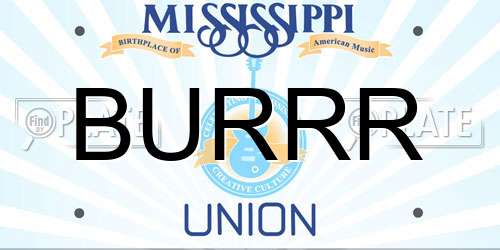 BURRR Mississippi License Plate