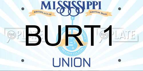 BURT1 Mississippi License Plate