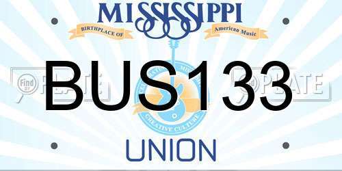 BUS133 Mississippi License Plate