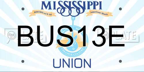 BUS13E Mississippi License Plate