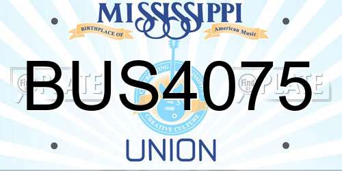 BUS4075 Mississippi License Plate