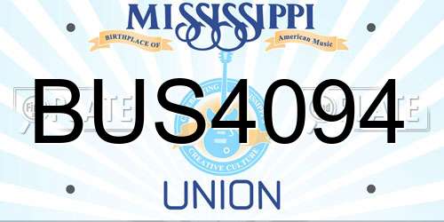 BUS4094 Mississippi License Plate