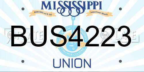 BUS4223 Mississippi License Plate