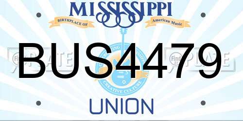 BUS4479 Mississippi License Plate
