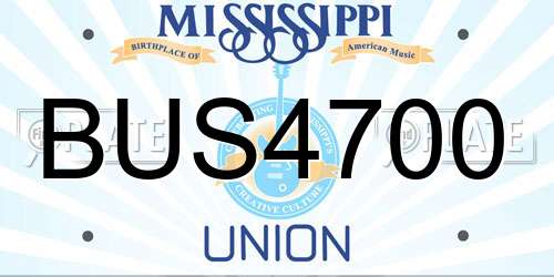 BUS4700 Mississippi License Plate
