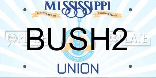 BUSH2 Mississippi License Plate