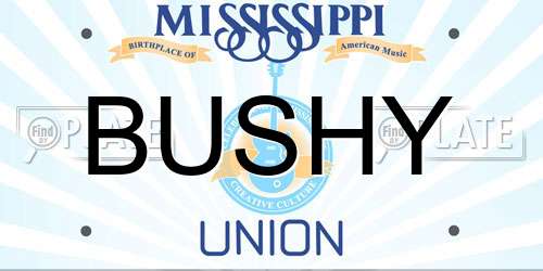 BUSHY Mississippi License Plate