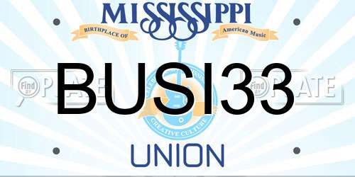 BUSI33 Mississippi License Plate