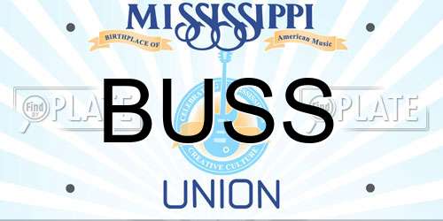 BUSS Mississippi License Plate