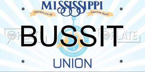 BUSSIT Mississippi License Plate