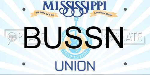 BUSSN Mississippi License Plate