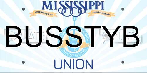BUSSTYB Mississippi License Plate