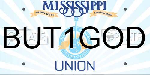 BUT1GOD Mississippi License Plate