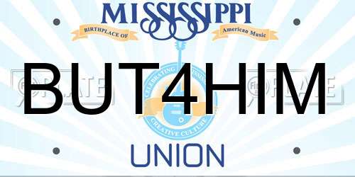 BUT4HIM Mississippi License Plate