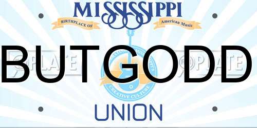 BUTGODD Mississippi License Plate