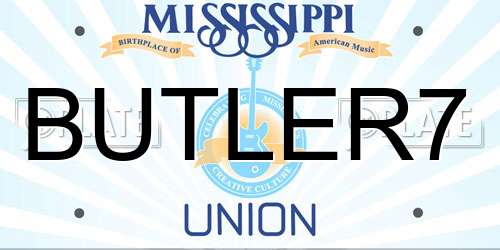 BUTLER7 Mississippi License Plate