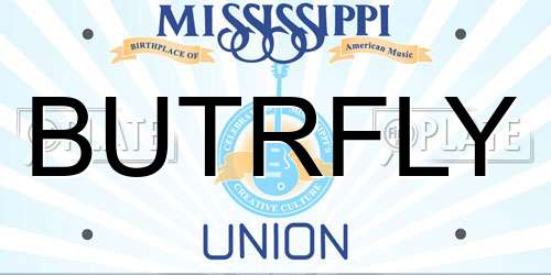 BUTRFLY Mississippi License Plate