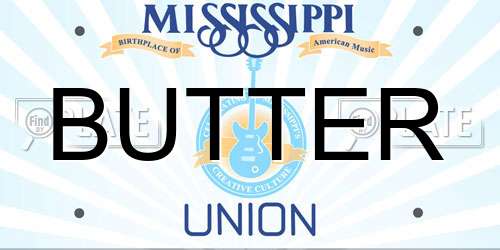 BUTTER Mississippi License Plate
