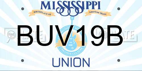 BUV19B Mississippi License Plate