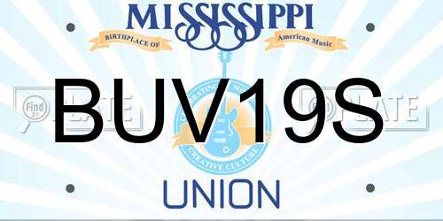 BUV19S Mississippi License Plate