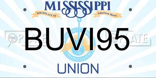 BUVI95 Mississippi License Plate