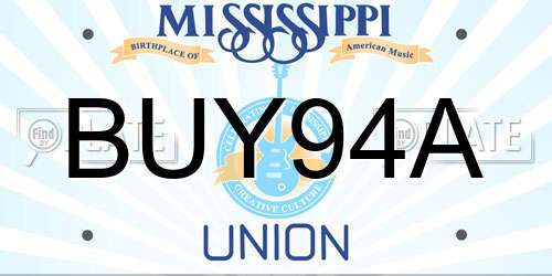 BUY94A Mississippi License Plate