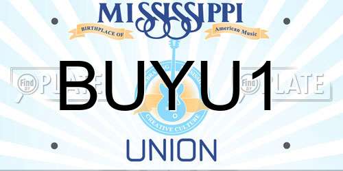 BUYU1 Mississippi License Plate