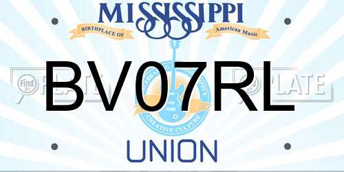 BV07RL Mississippi License Plate