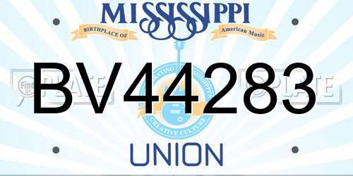 BV44283 Mississippi License Plate
