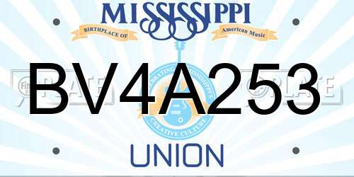 BV4A253 Mississippi License Plate
