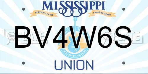 BV4W6S Mississippi License Plate