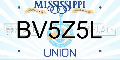 BV5Z5L Mississippi License Plate