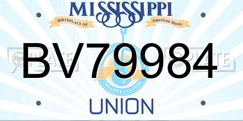 BV79984 Mississippi License Plate