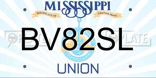 BV82SL Mississippi License Plate