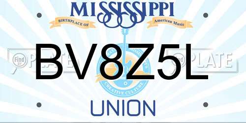 BV8Z5L Mississippi License Plate