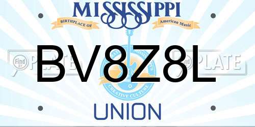 BV8Z8L Mississippi License Plate