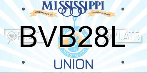 BVB28L Mississippi License Plate