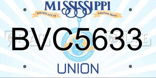 BVC5633 Mississippi License Plate