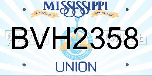 BVH2358 Mississippi License Plate